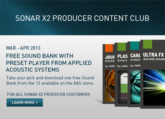 SONAR X2 Producer Content Club
